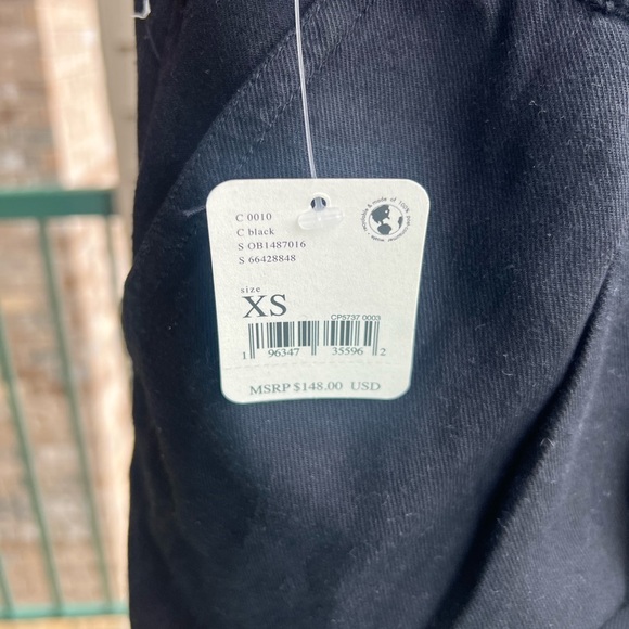 🆕 Free People Black Linen Wide-Leg Blend with Open Back Jumpsuit Size S - Picture 12 of 14